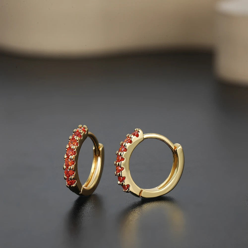 Personalized Trendy Round Colorful Zircon Earrings